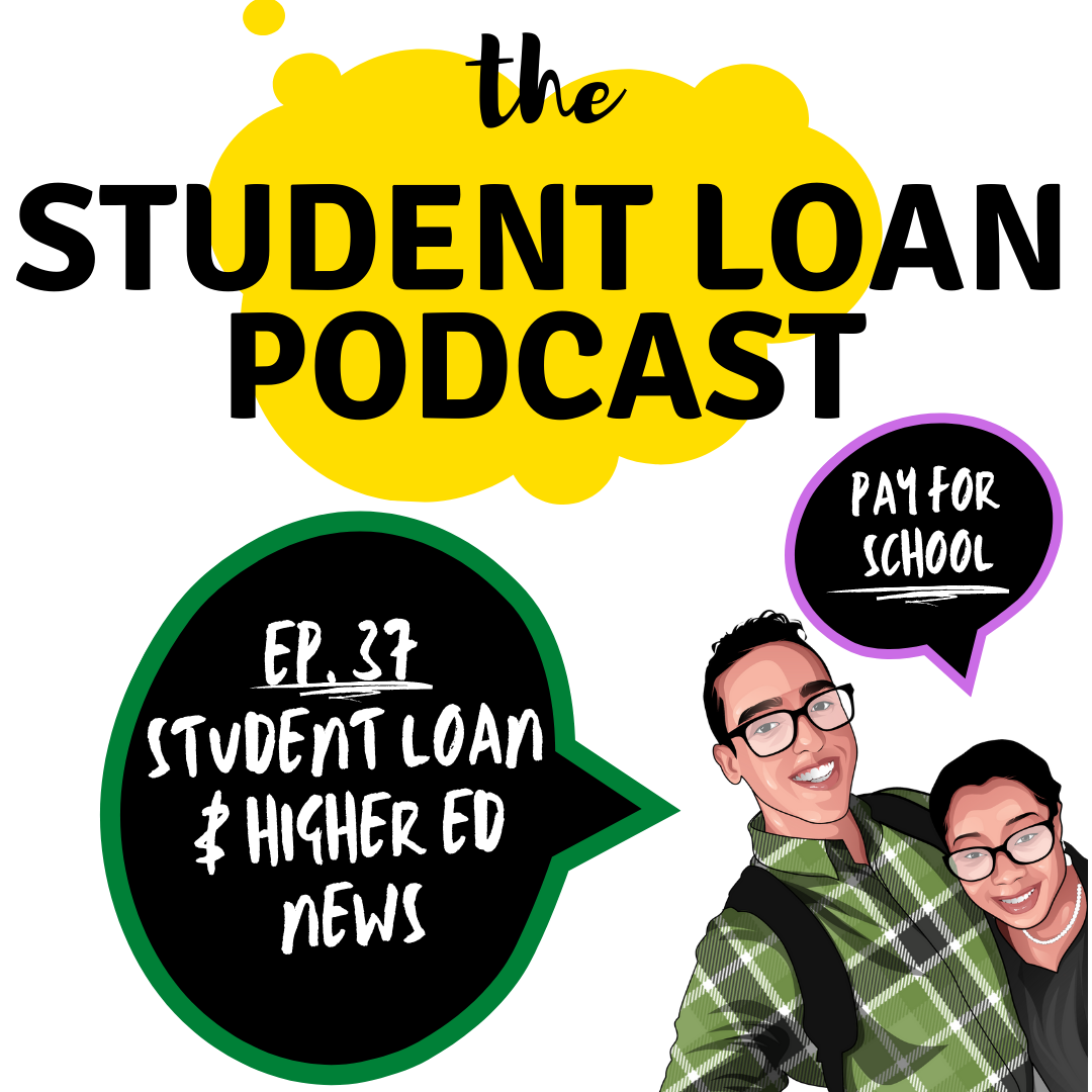 Cartoon Graphic of Co hosts Daphné Vanessa and Shamil Rodriguez for Episode 37 of the Student Loan Podcast